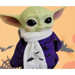 Spooky Bats 2pc Halloween Outfit/scarf set for 11" Mattel Child Grogu Yoda dolls